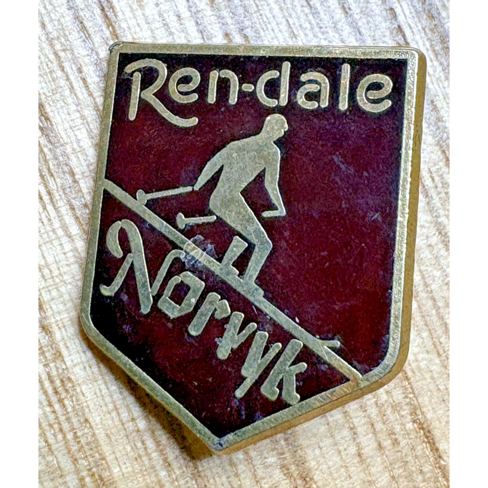 Vintage Rendale Norvyk Skiing Norvykby Rendale Lapel Pin Souvenir Pinback nordic